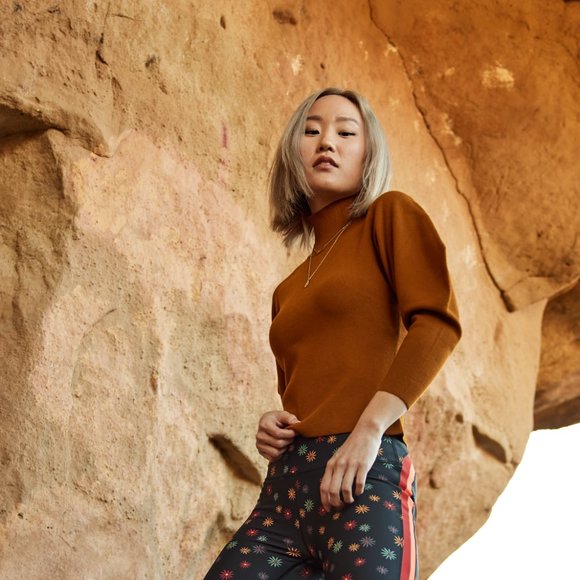 NWT ALC Spice Brown Wide Sleeve Turtleneck - Picture 1 of 10